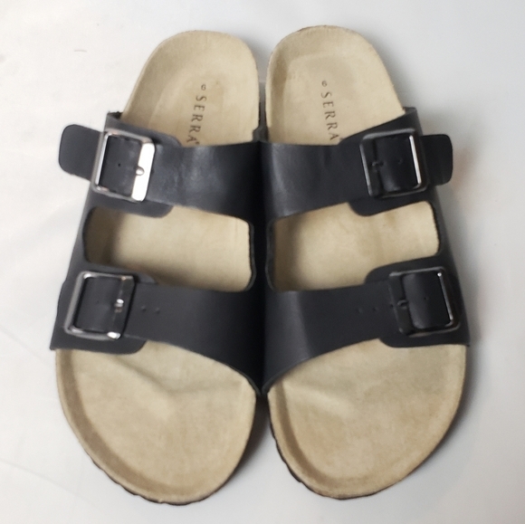 SERRA Black Double Strap/Buckle Slide On Sandals! - Picture 2 of 8